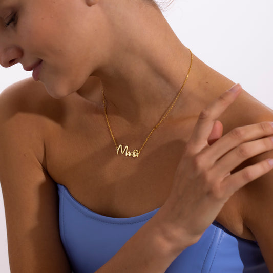 14K Gold Graffiti Name Necklace | Urban Street Style Personalized Necklace
