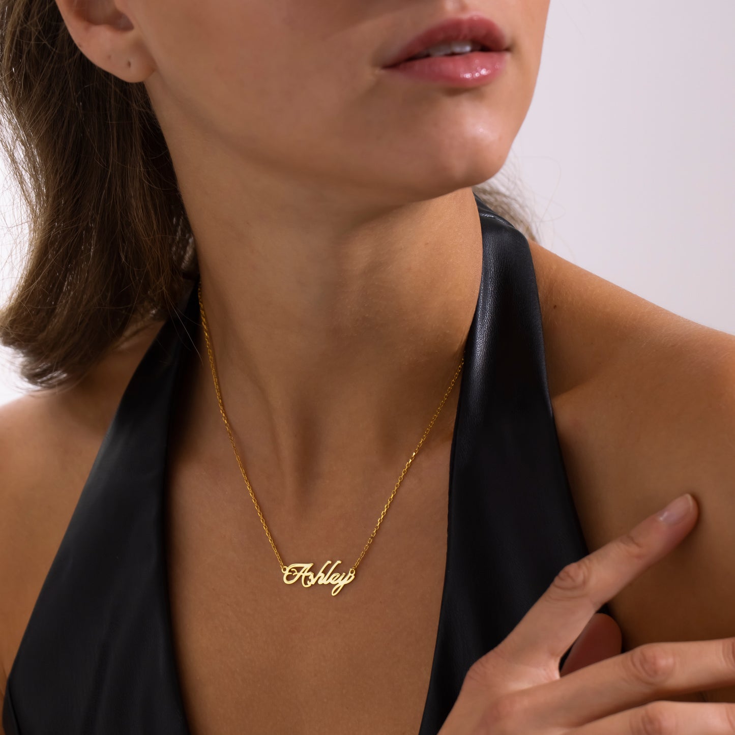 14K Gold Carrie Style Name Necklace | Personalized Classic Script Necklace