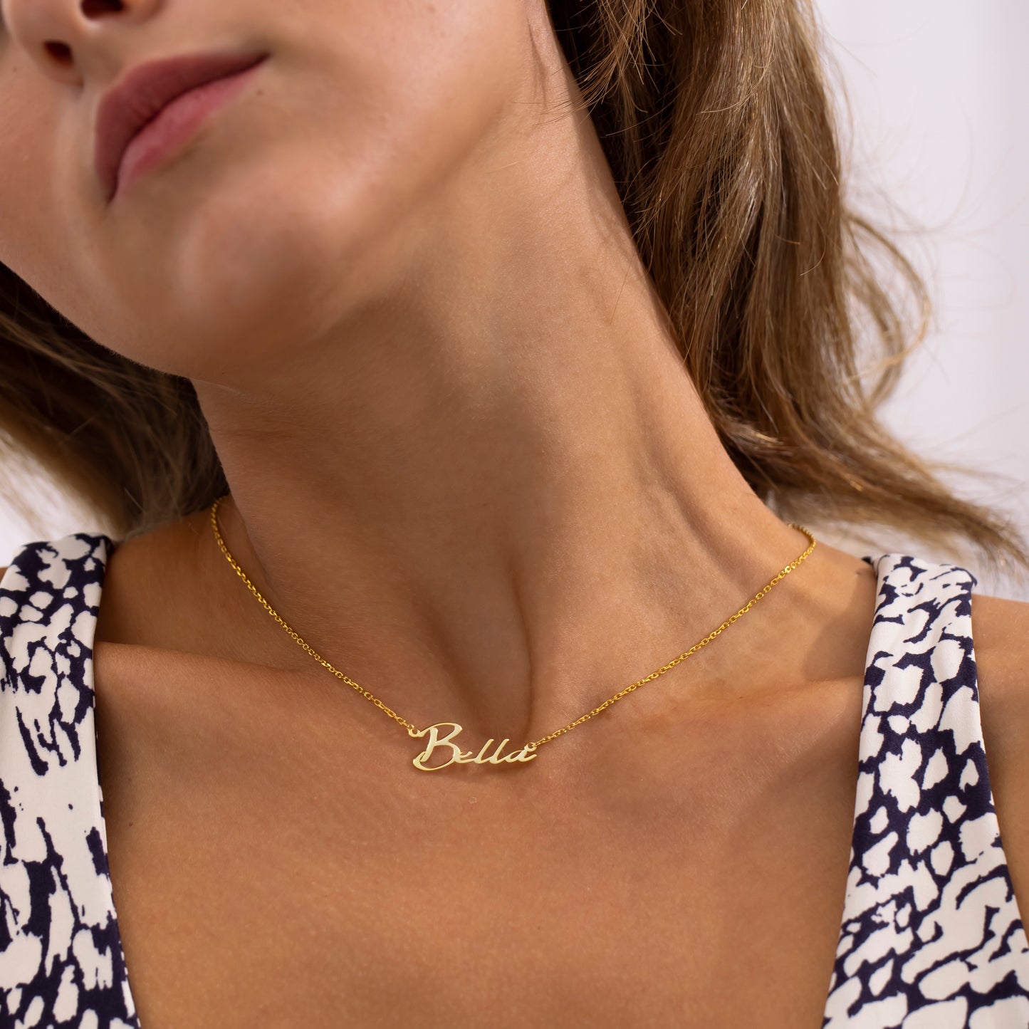 14K Gold Signature Name Necklace | Personalized Elegant Script Necklace