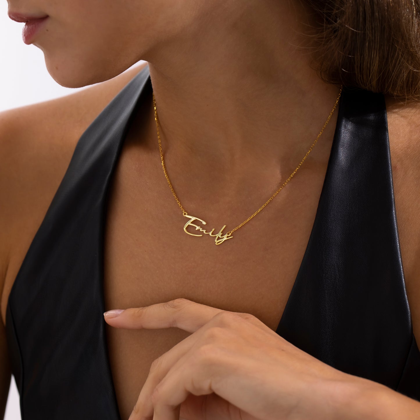 14K Gold Handwriting Name Necklace | Personalized Custom Script Necklace