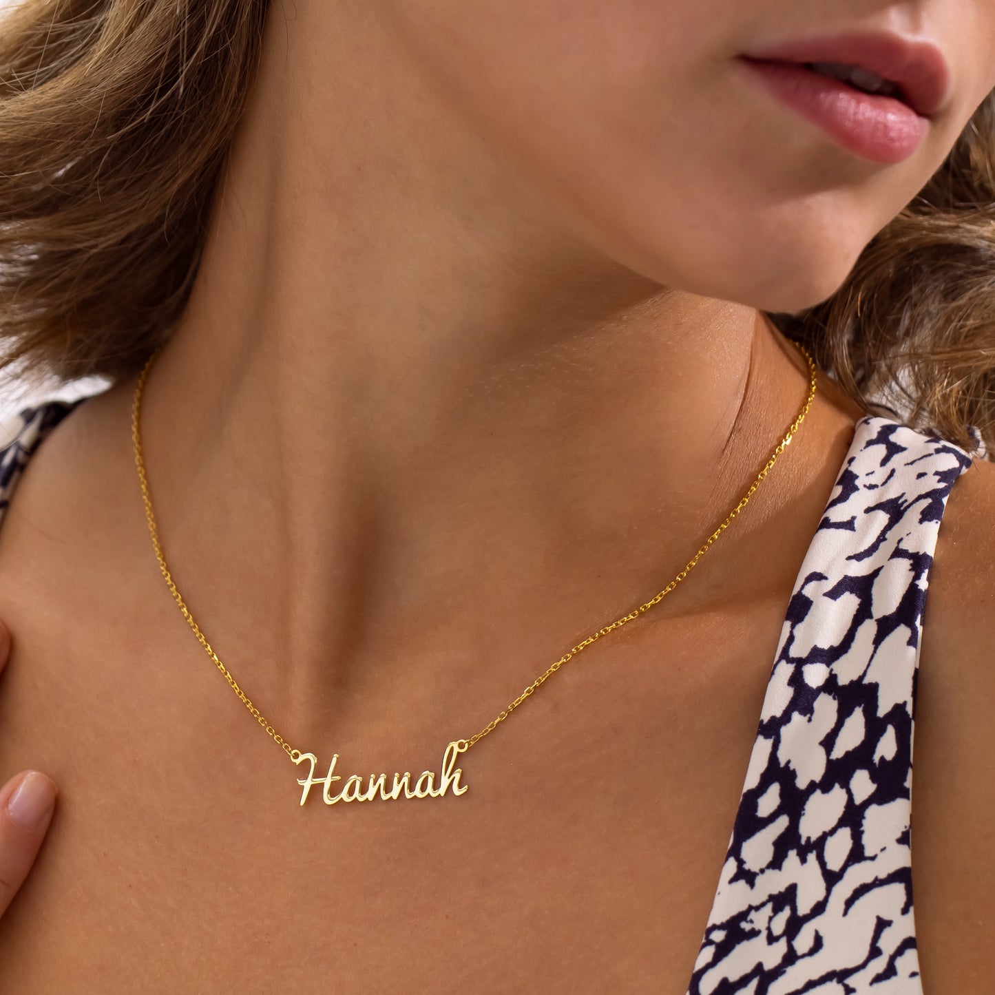 14K Gold Cursive Name Necklace | Personalized Script Name Necklace for Women