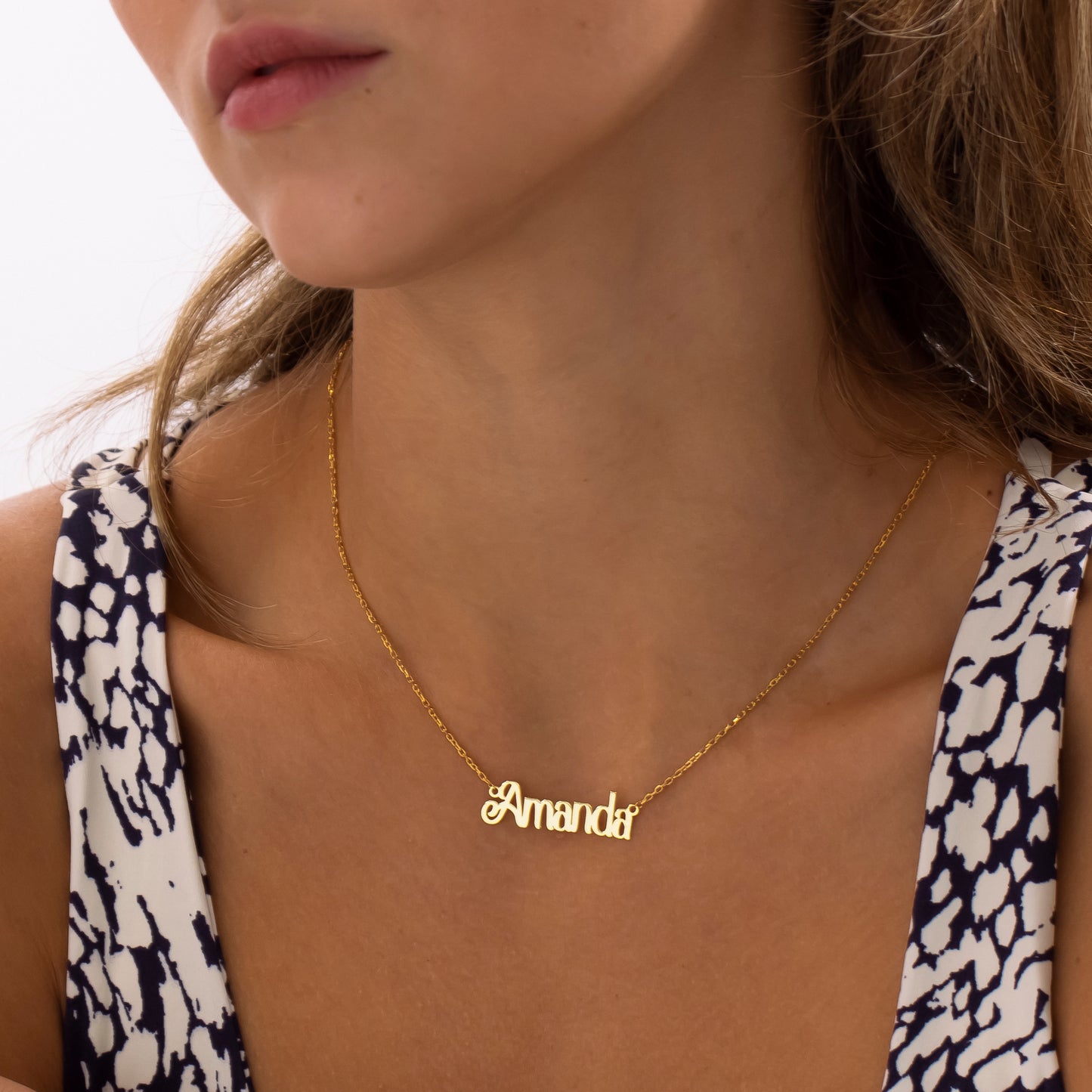 14K Gold Bold Script Name Necklace | Personalized Custom Name Necklace