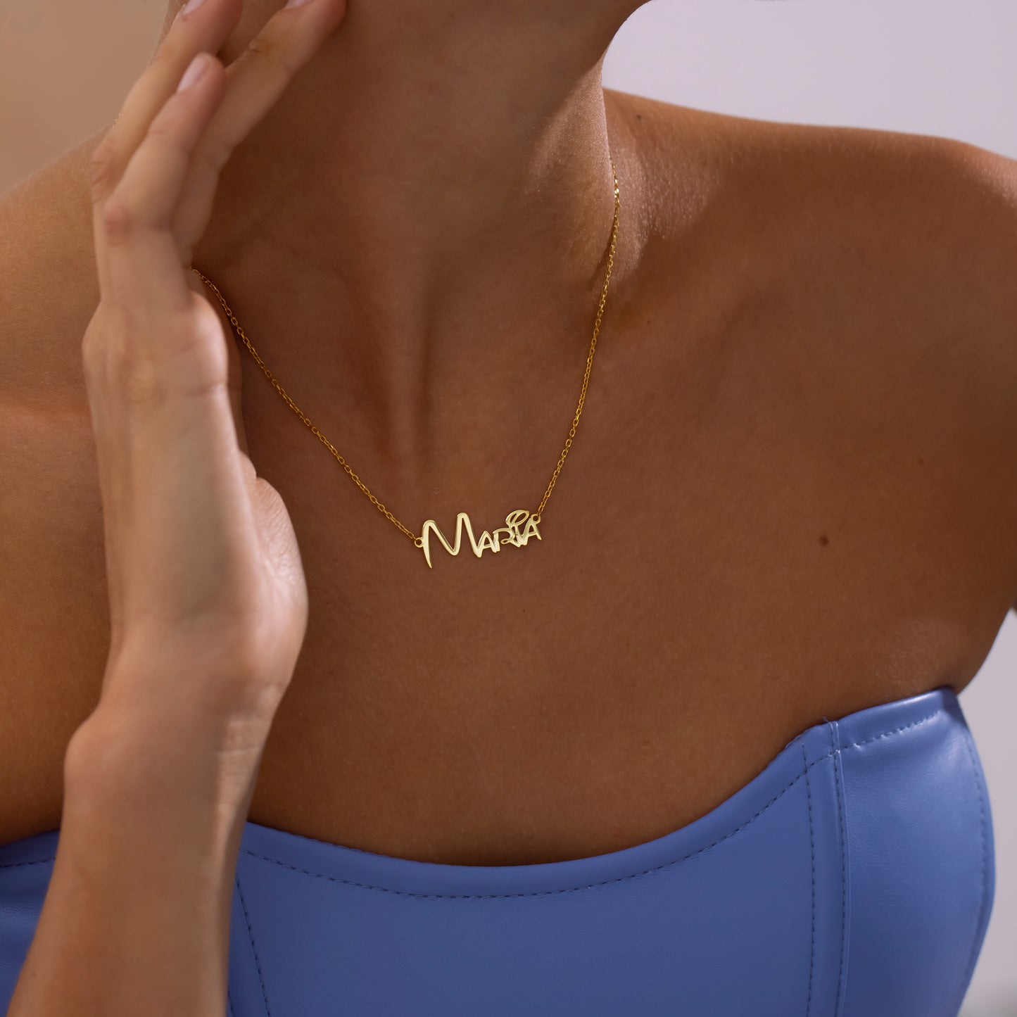 14K Gold Graffiti Name Necklace | Urban Street Style Personalized Necklace
