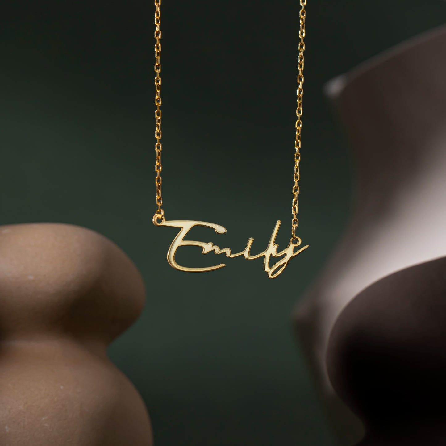 14K Gold Handwriting Name Necklace | Personalized Custom Script Necklace