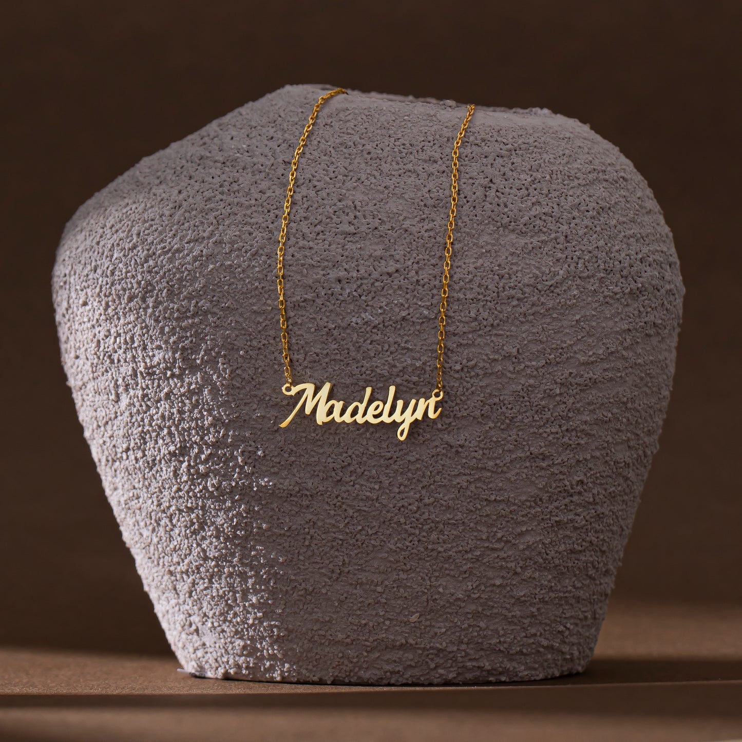 14K Gold Nameplate Necklace | Personalized Classic Name Necklace
