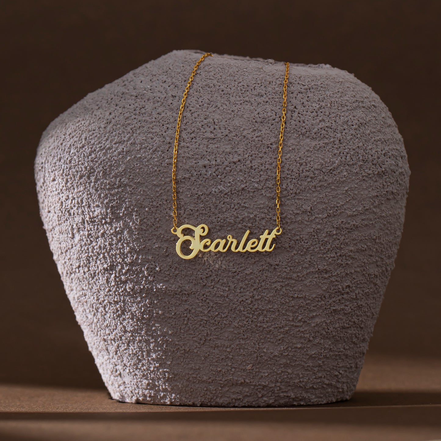 14K Gold Elegant Swirl Name Necklace | Personalized Fancy Script Necklace