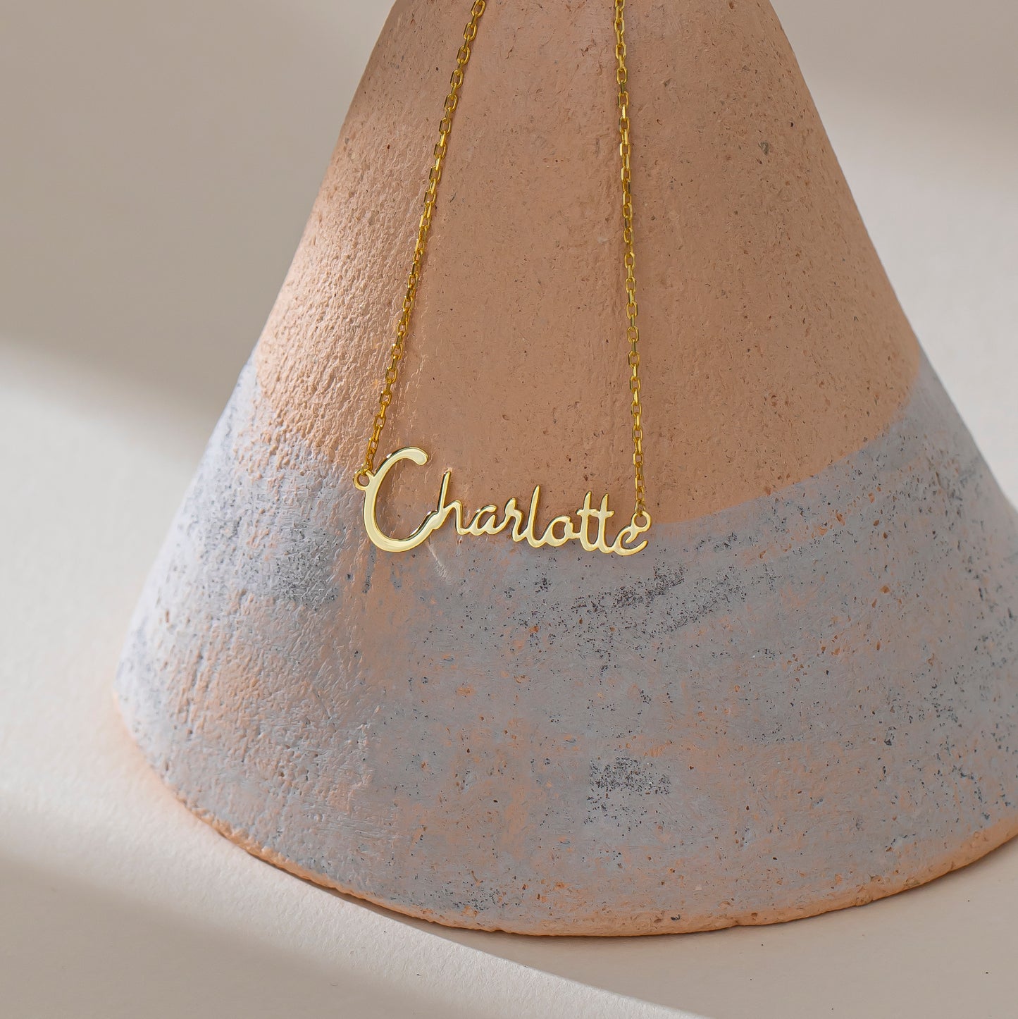 14K Gold Minimalist Script Name Necklace | Dainty Personalized Name Necklace