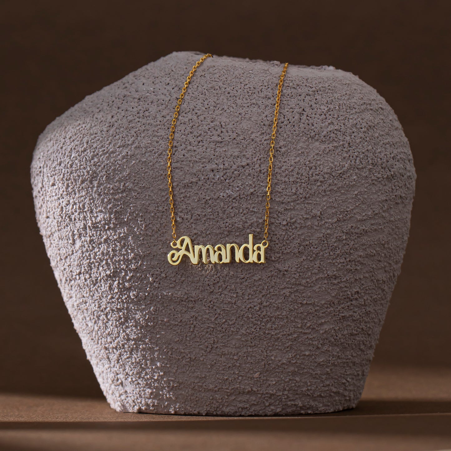 14K Gold Bold Script Name Necklace | Personalized Custom Name Necklace