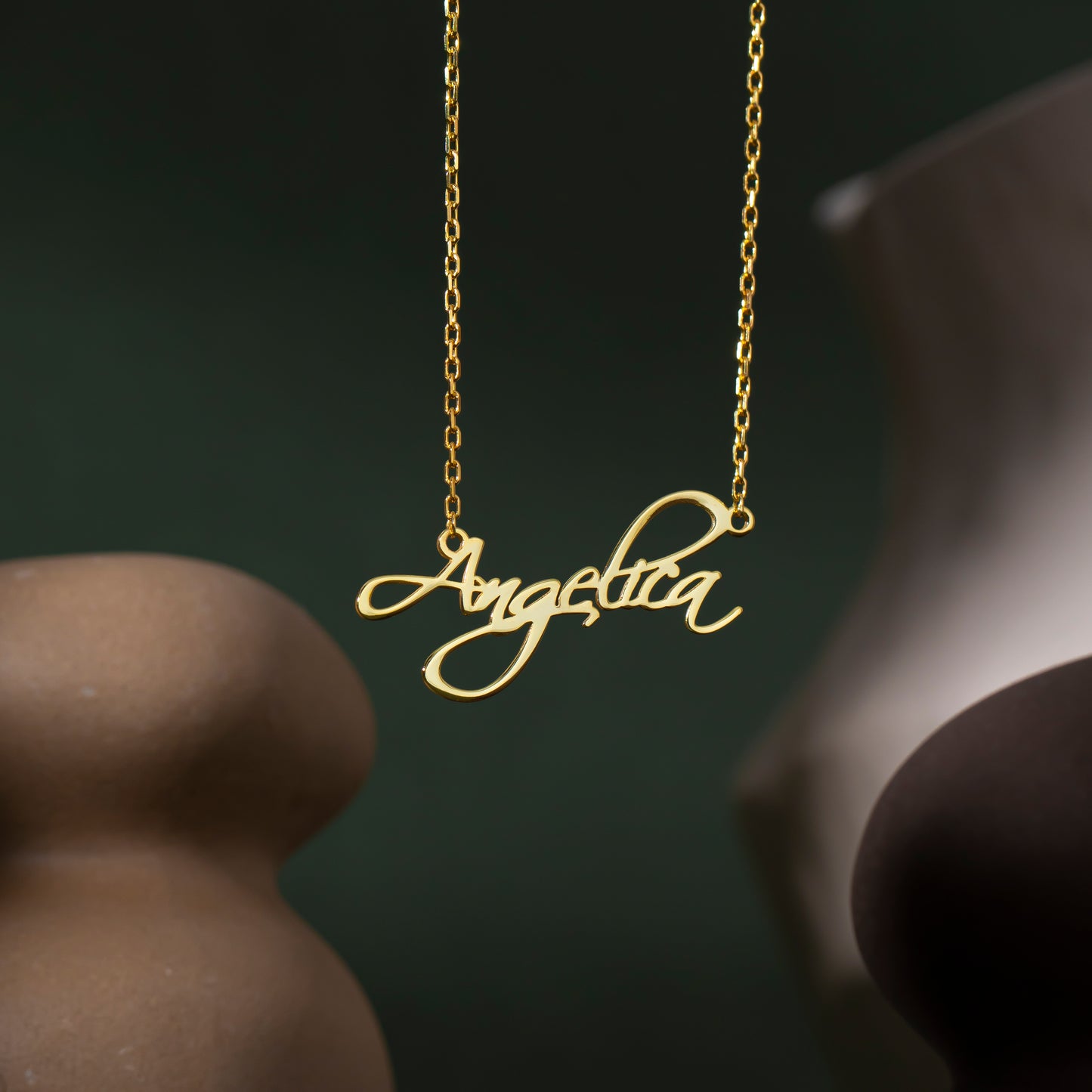 14K Gold Dainty Cursive Name Necklace | Personalized Script Name Necklace