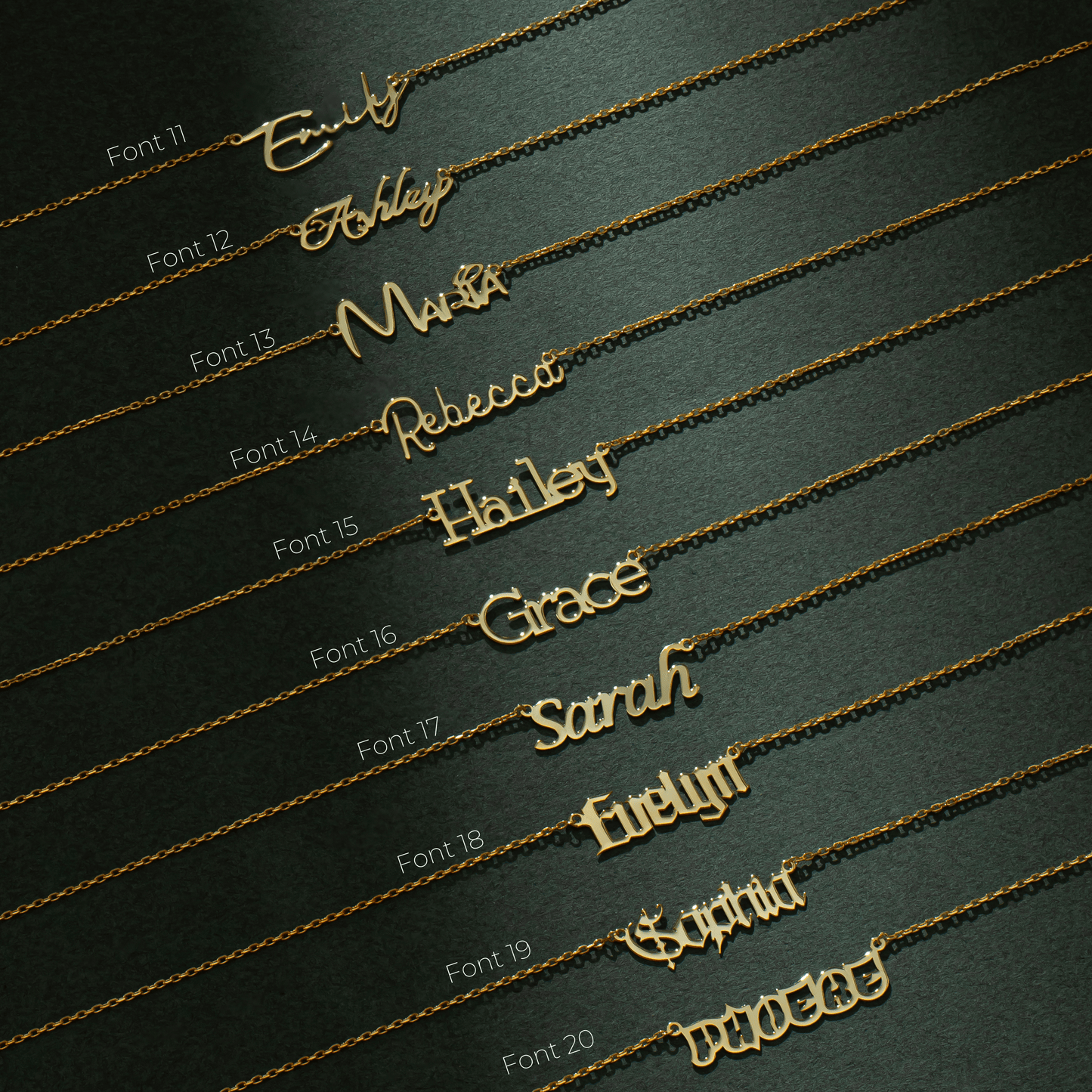 14K Gold Bold Script Name Necklace | Personalized Custom Name Necklace