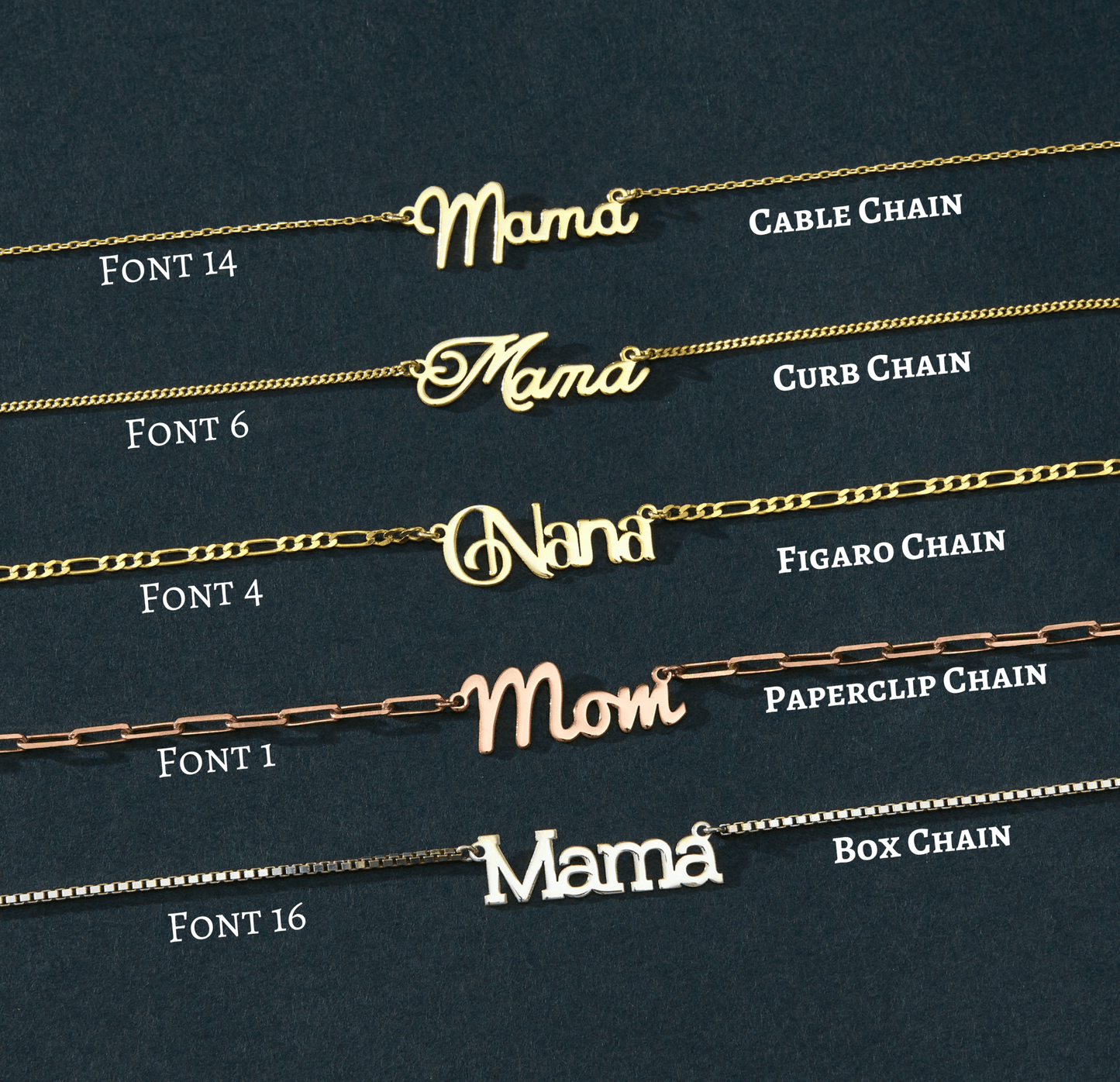 14K Gold Mama Necklace | Dainty Mama Pendant Necklace | Gift for Mom