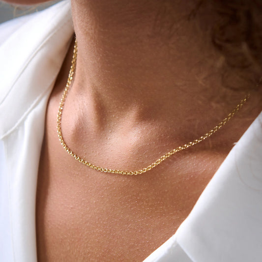 14K Gold Rolo Chain Necklace
