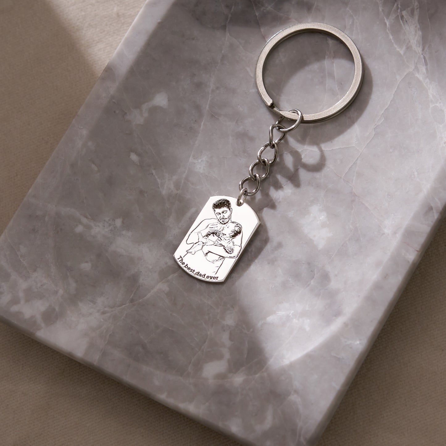 Custom Photo Engraved Keychain | Personalized Picture Keyring Gift