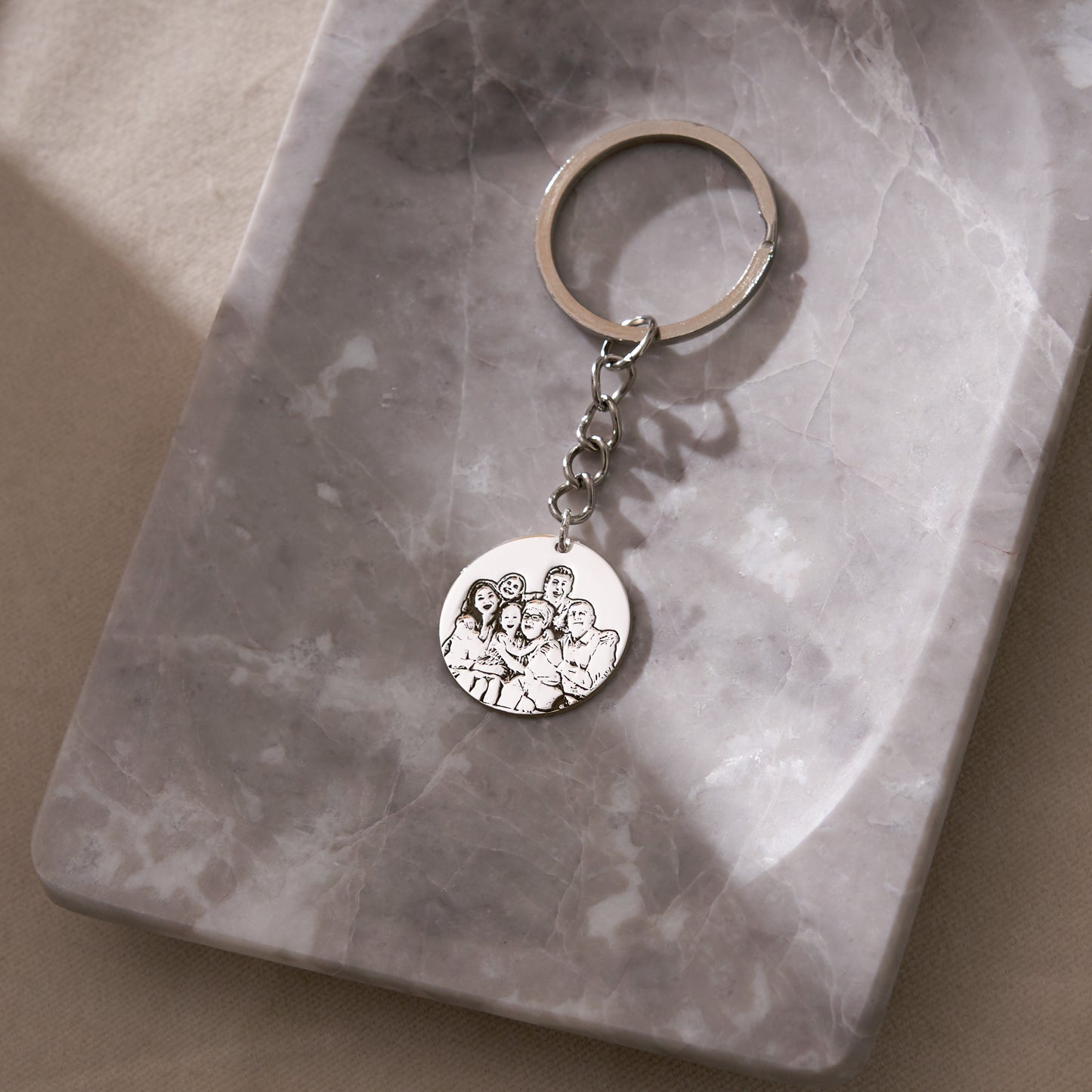 Custom Photo Engraved Keychain | Personalized Picture Keyring Gift