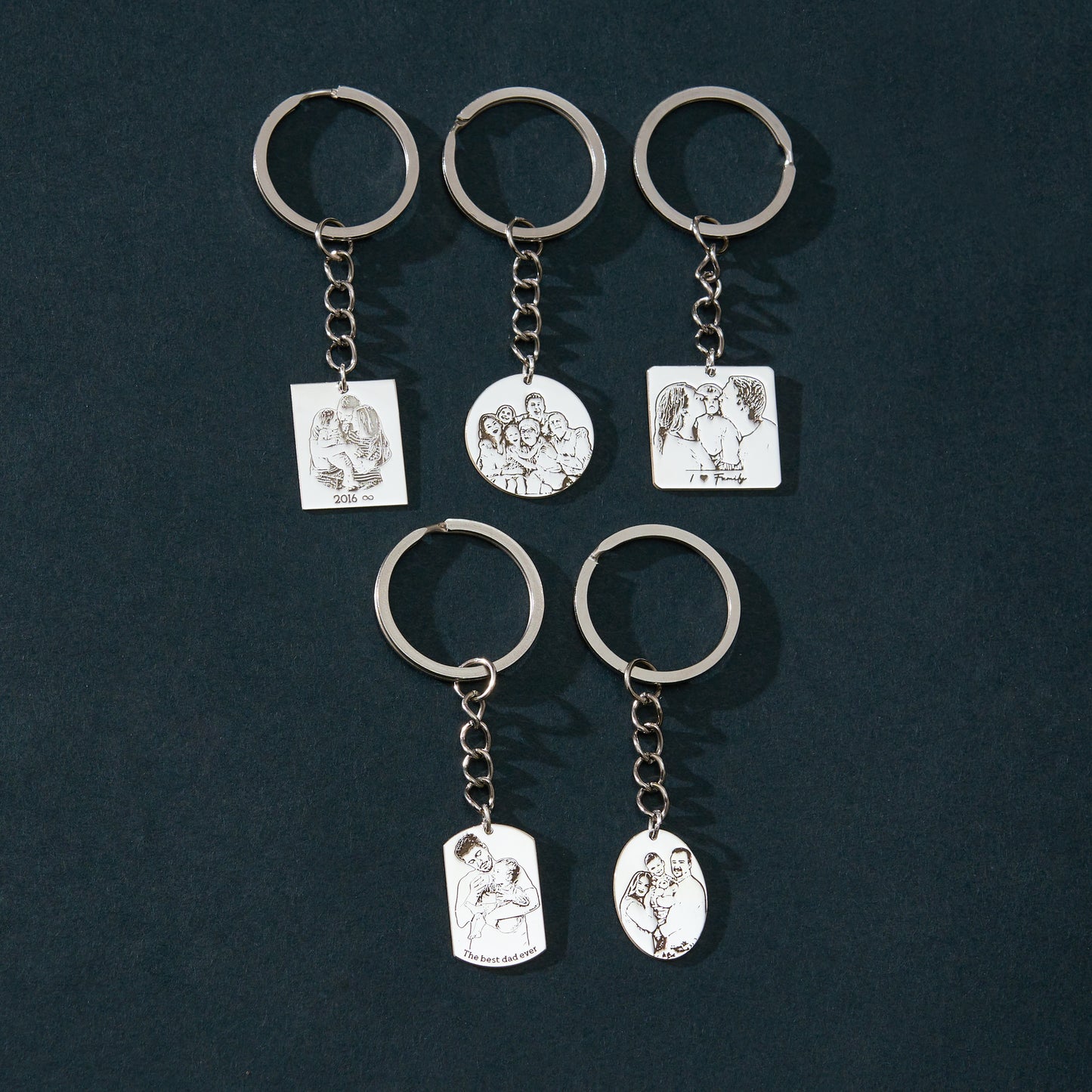 Custom Photo Engraved Keychain | Personalized Picture Keyring Gift