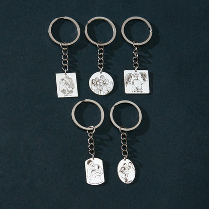 Custom photo engraved keychain, keychains in different shapes