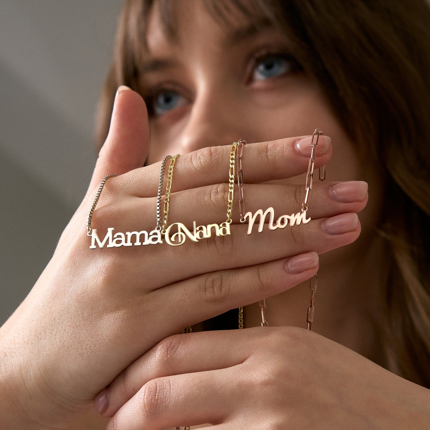 14K Gold Mama Necklace | Dainty Mama Pendant Necklace | Gift for Mom