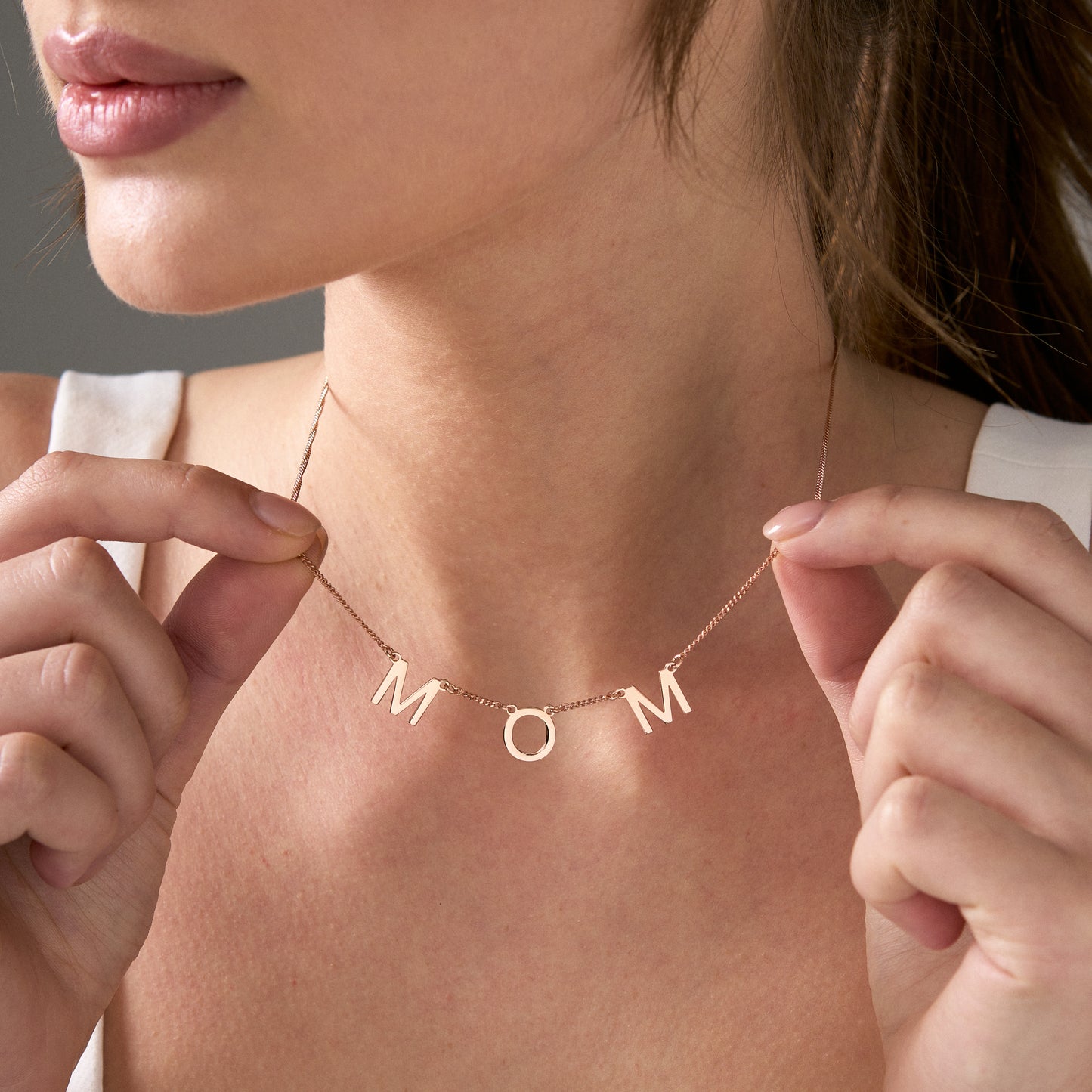14K Gold Letter Name Necklace | Mama Necklace | Personalized Word Necklace for Women