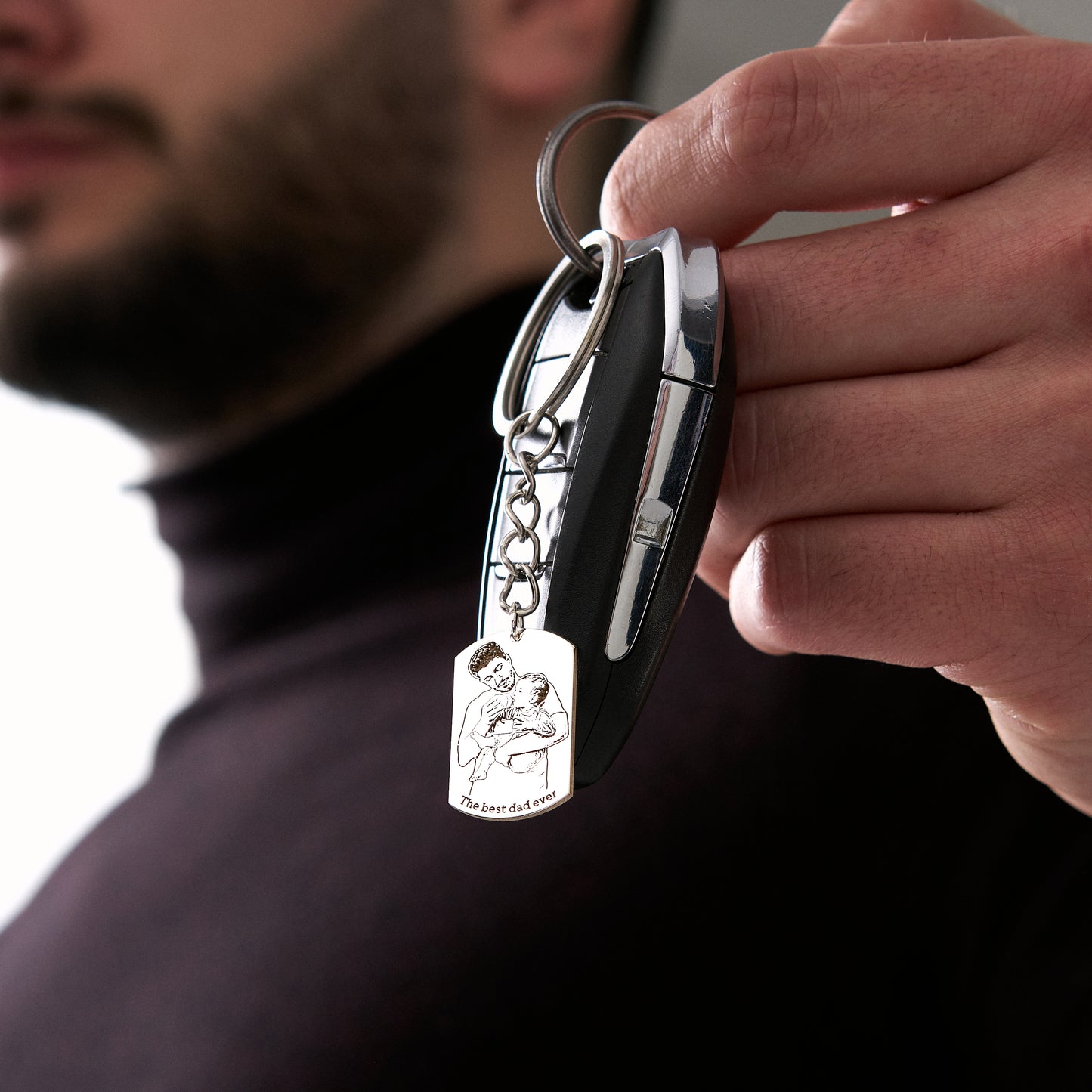 Custom Photo Engraved Keychain | Personalized Picture Keyring Gift