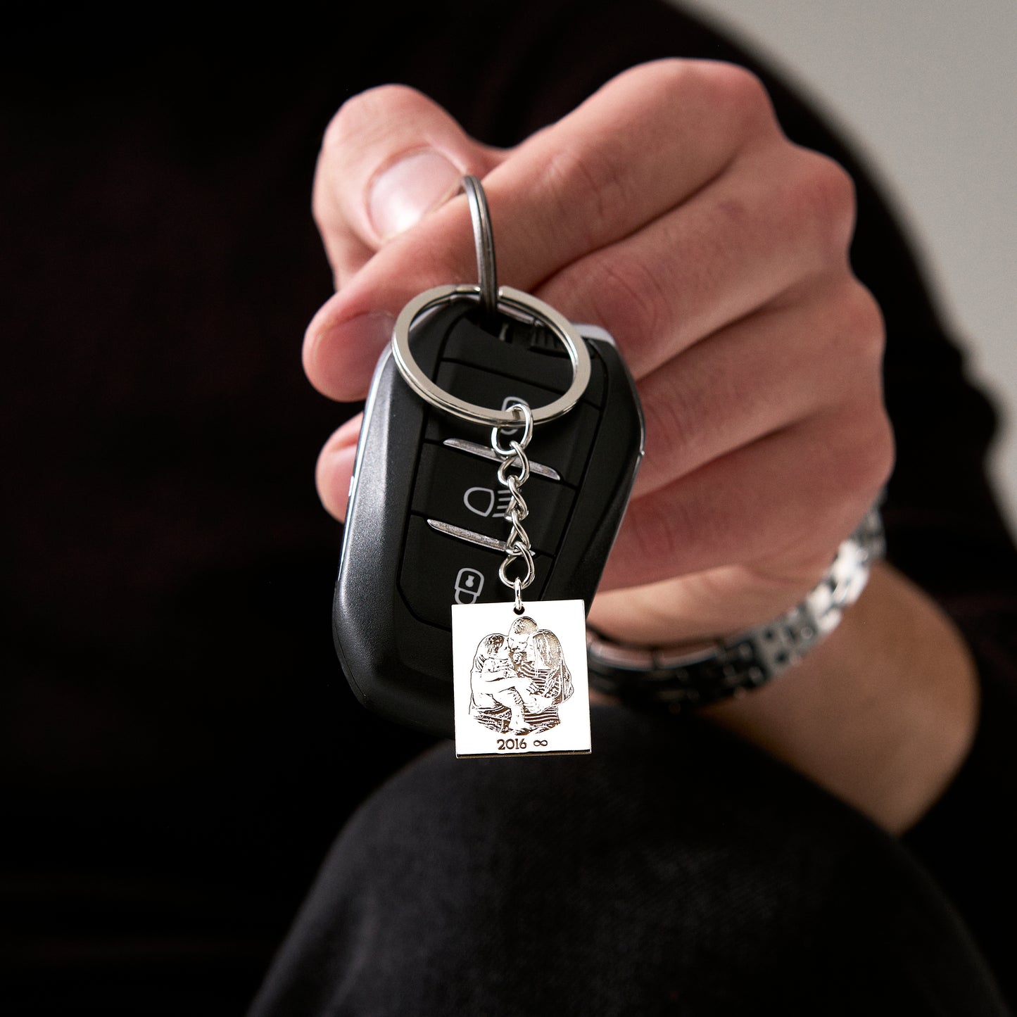 Custom Photo Engraved Keychain | Personalized Picture Keyring Gift