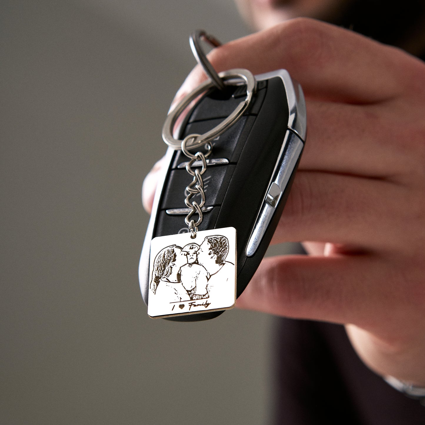 Custom Photo Engraved Keychain | Personalized Picture Keyring Gift