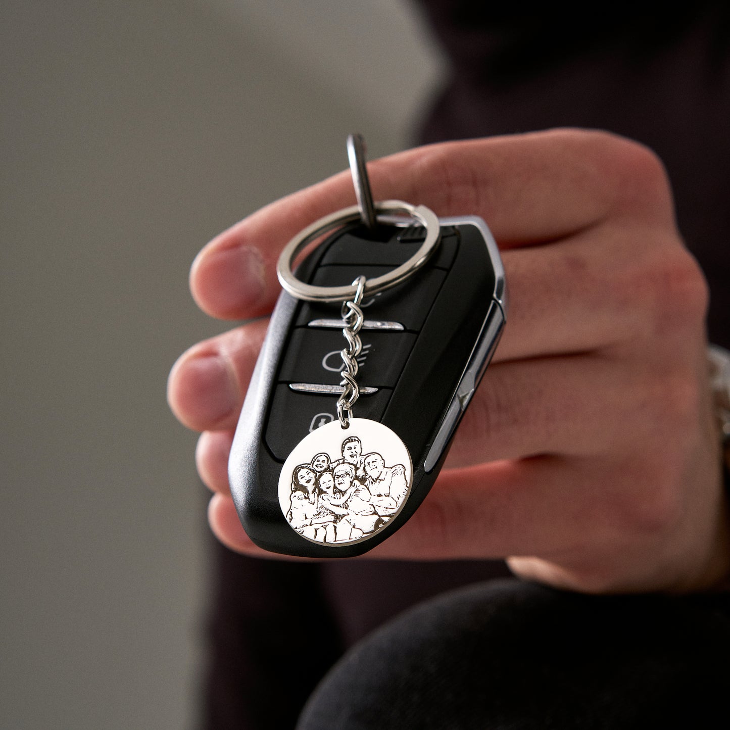 Custom Photo Engraved Keychain | Personalized Picture Keyring Gift