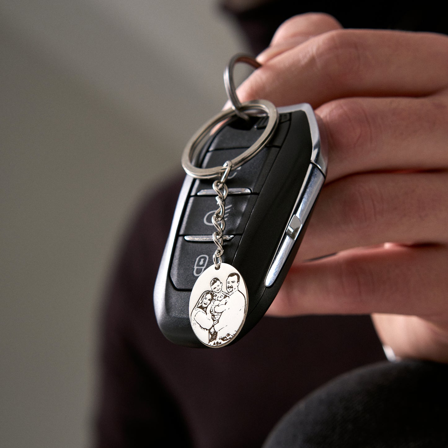 Custom Photo Engraved Keychain | Personalized Picture Keyring Gift