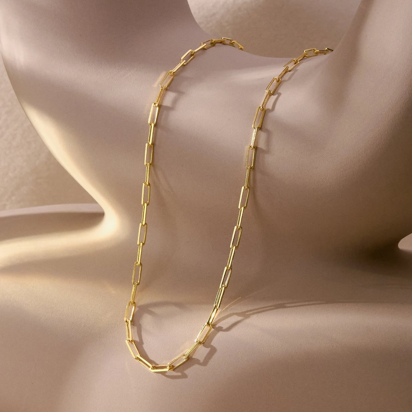 14K Gold Paperclip Chain Necklace