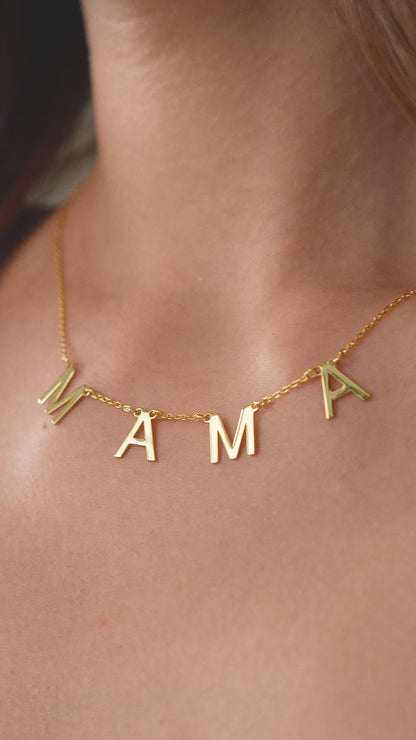 Custom word necklace in 14K gold, product video