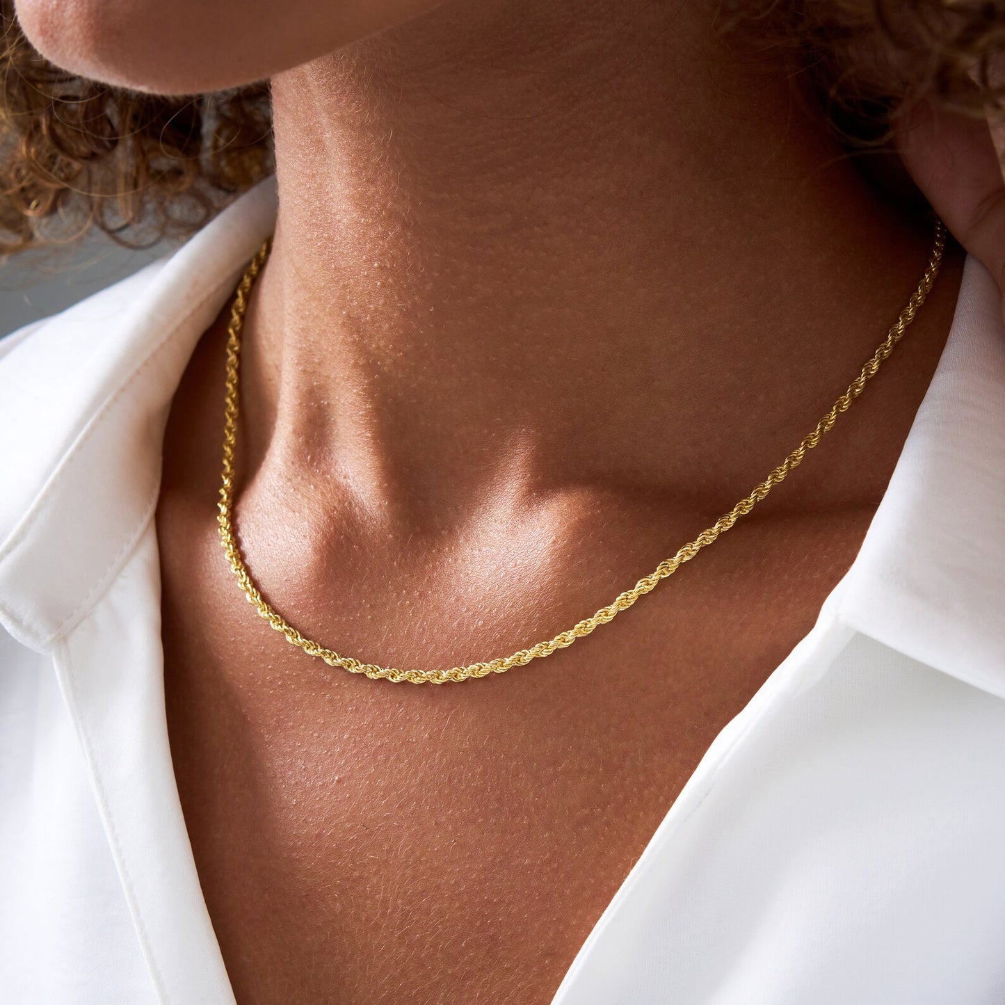 14K Gold Rope Chain Necklace