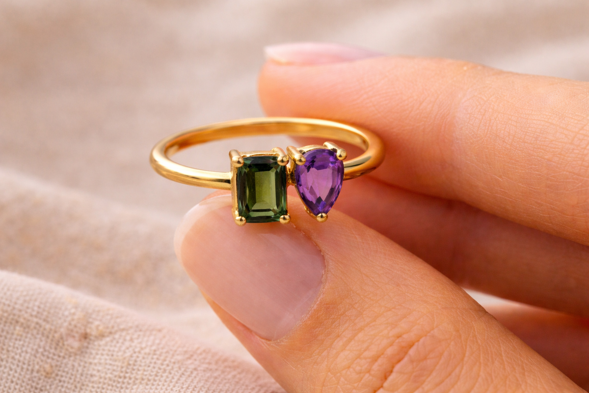 Custom birthstone ring, gift for mom, couples and best friends